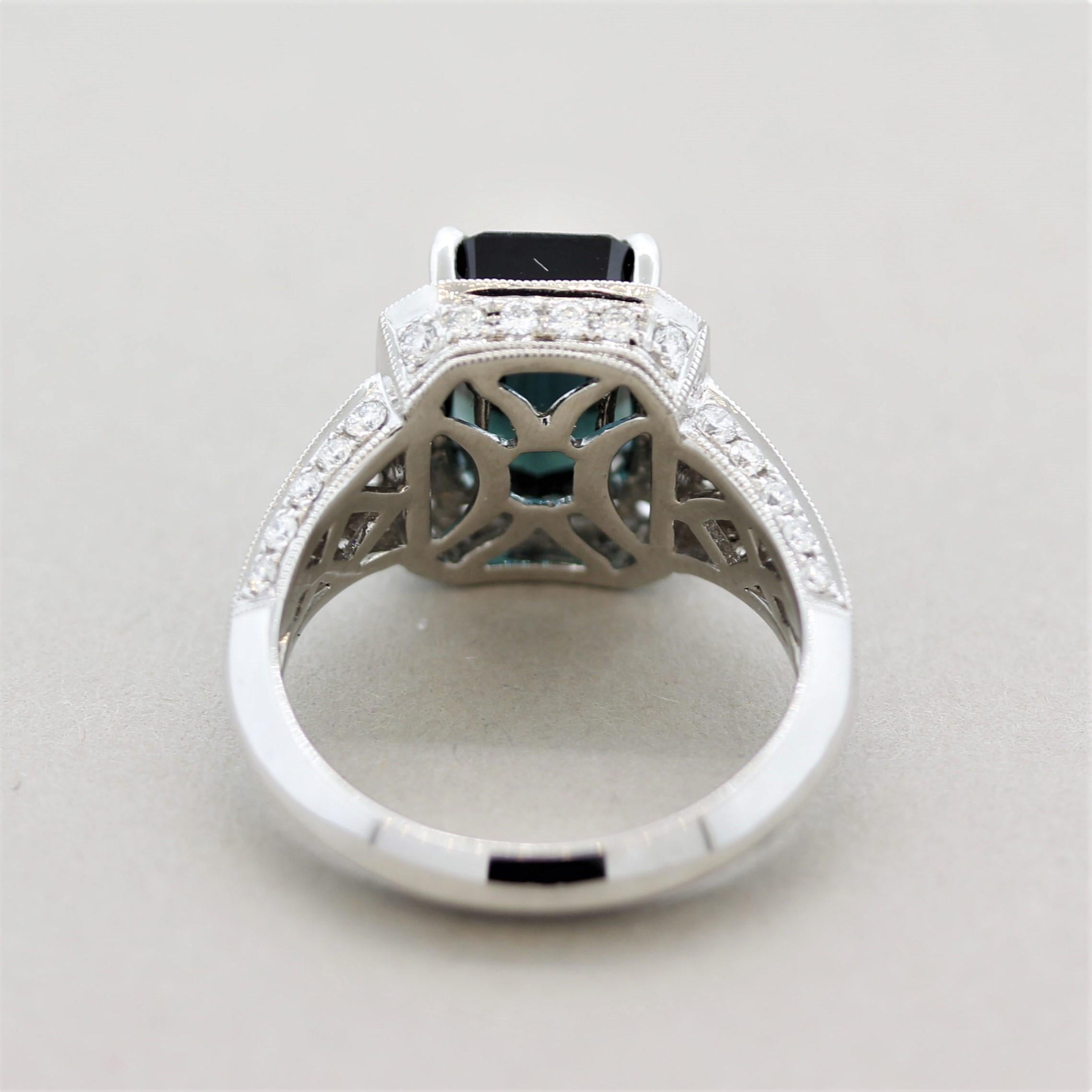 indicolite tourmaline ring