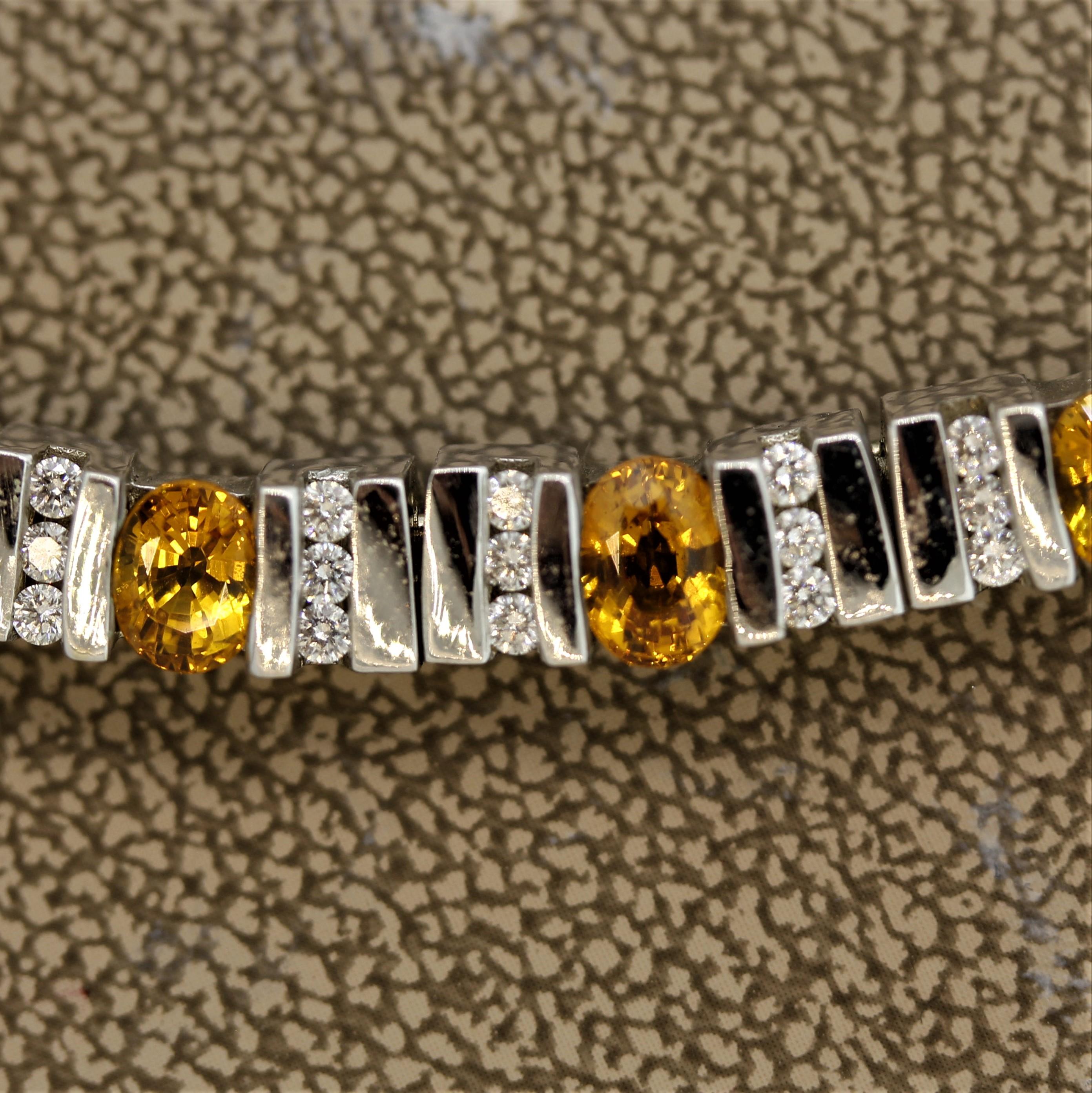 Indicolite-Tourmaline Orange-Sapphire Diamond Gold Collar Necklace 1