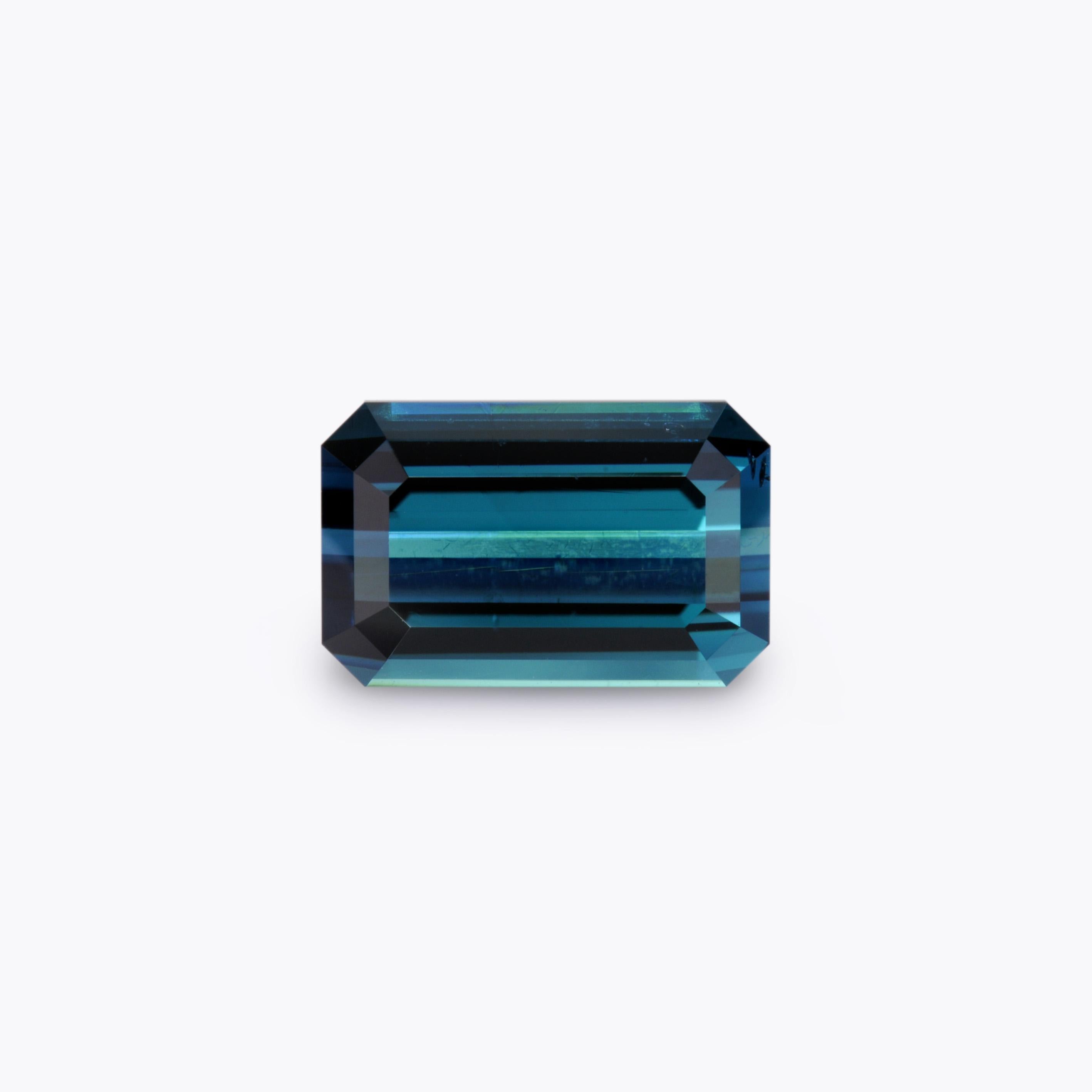 Captivating 5.23 carat Indicolite Tourmaline emerald-cut loose gemstone, offered unmounted to a fine gem connoisseur.
Returns are accepted and paid by us within 7 days of delivery.
We offer supreme custom jewelry work upon request. Please contact us