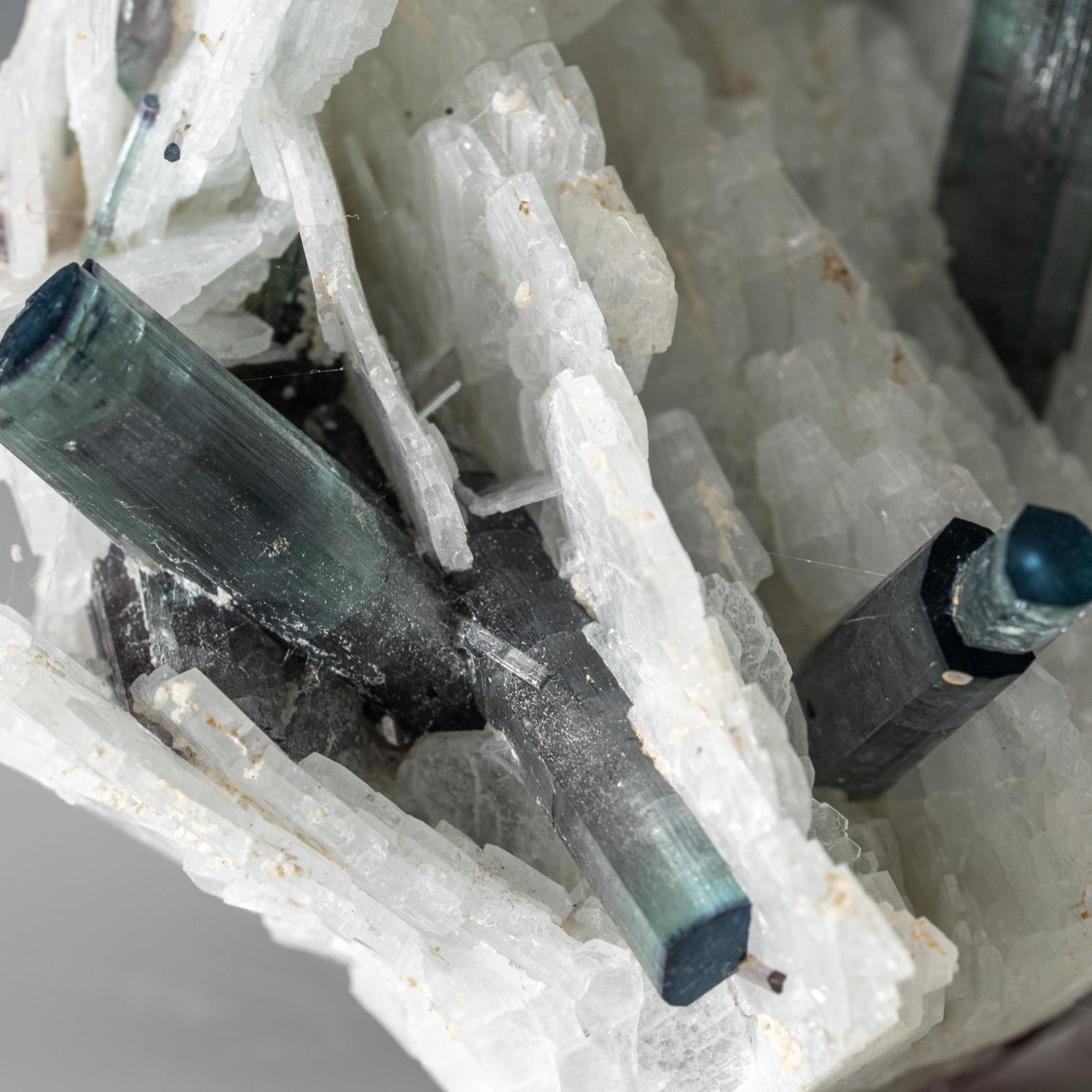 Indicolite var. Tourmaline in Albite from Skardu Area, Baltistan, Gilgit-Baltist In New Condition For Sale In New York, NY
