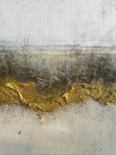 Russische zeitgenössische Kunst von Indie Ru - Abstrakte Goldtextur