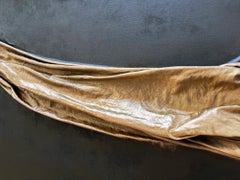 Russian Contemporary Art by Indie Ru - Black and Gold Abstract Elegance