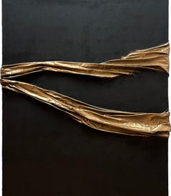 Arte contemporanea russa di Indie Ru - Eleganza astratta in oro e nero