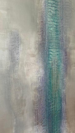 Russian Contemporary Art by Indie Ru - Silver Holographic Crocodile Texture