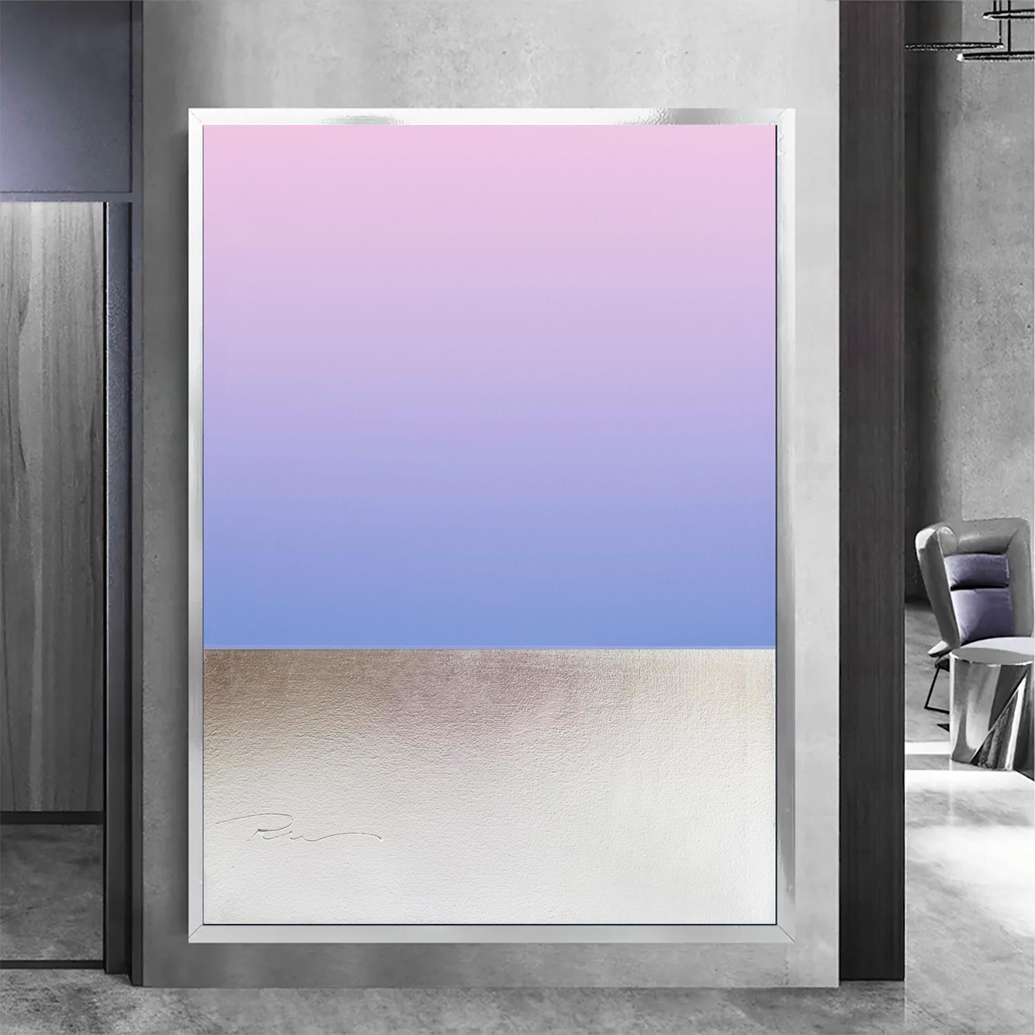 Art russe contemporain par Indie Ru - Dégradé de mer rose doux en vente 5