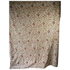 Antique Indienne Printed Cotton Single Curtain French, Early 19th Century
