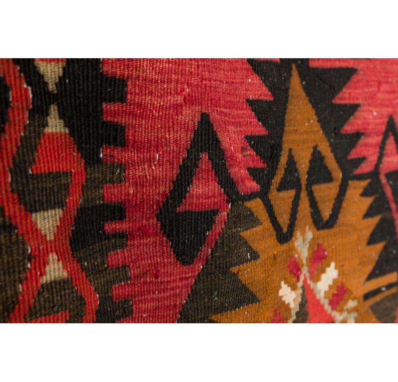 Tribal Indigenous American Woven Geometric Patterned Multi-Colored Floor Runner Rug For Sale