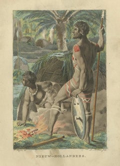 Indigenous Australians – Antique Hand-Colored Ethnographic Print c.1805