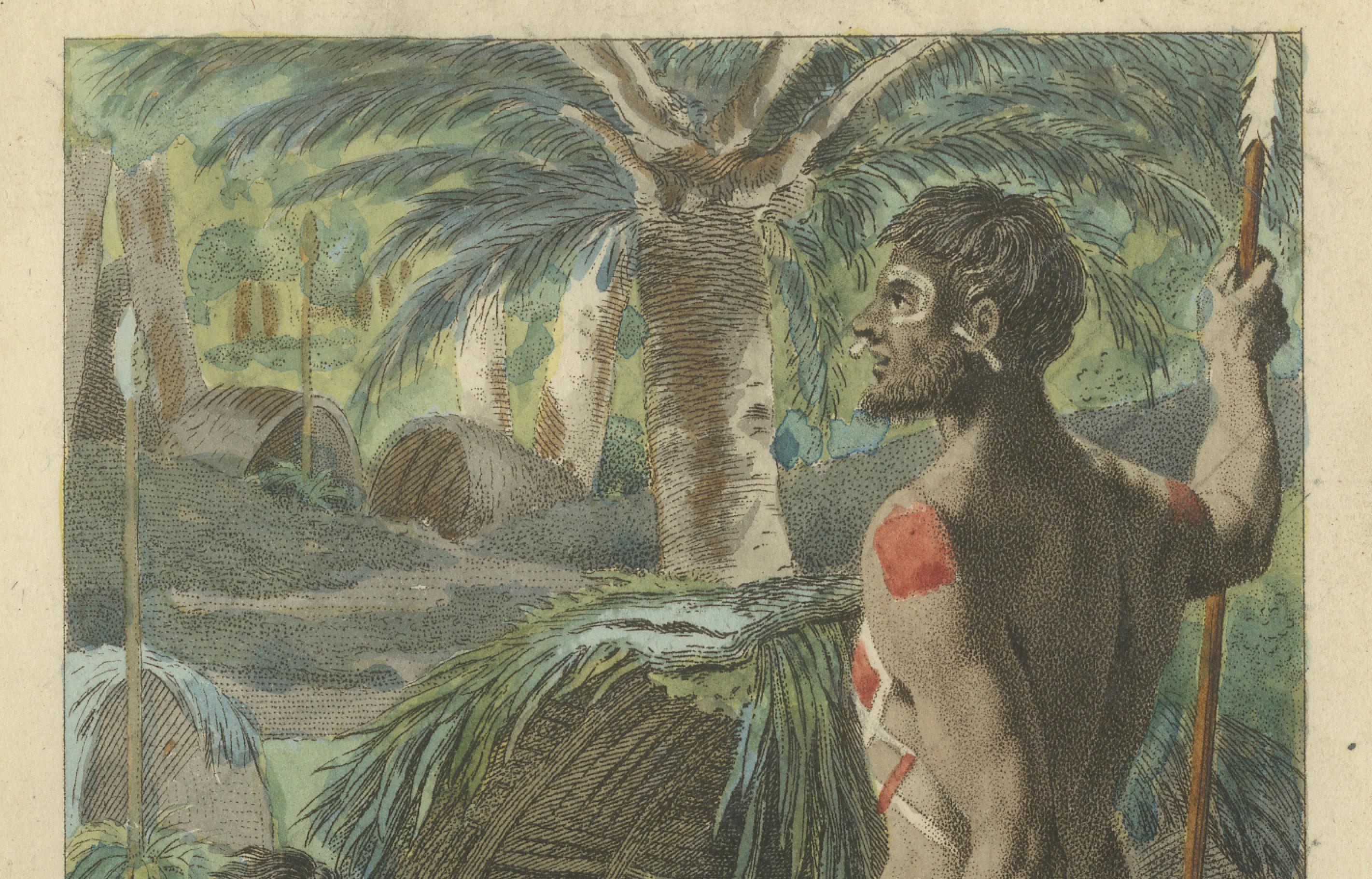 Indigenous Australians – Antique Hand-Colored Ethnographic Print c.1805