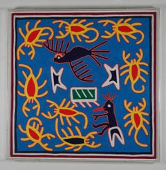 Indigenous Latin American Framed Tapestry the Story of Parikute & the Scorpions