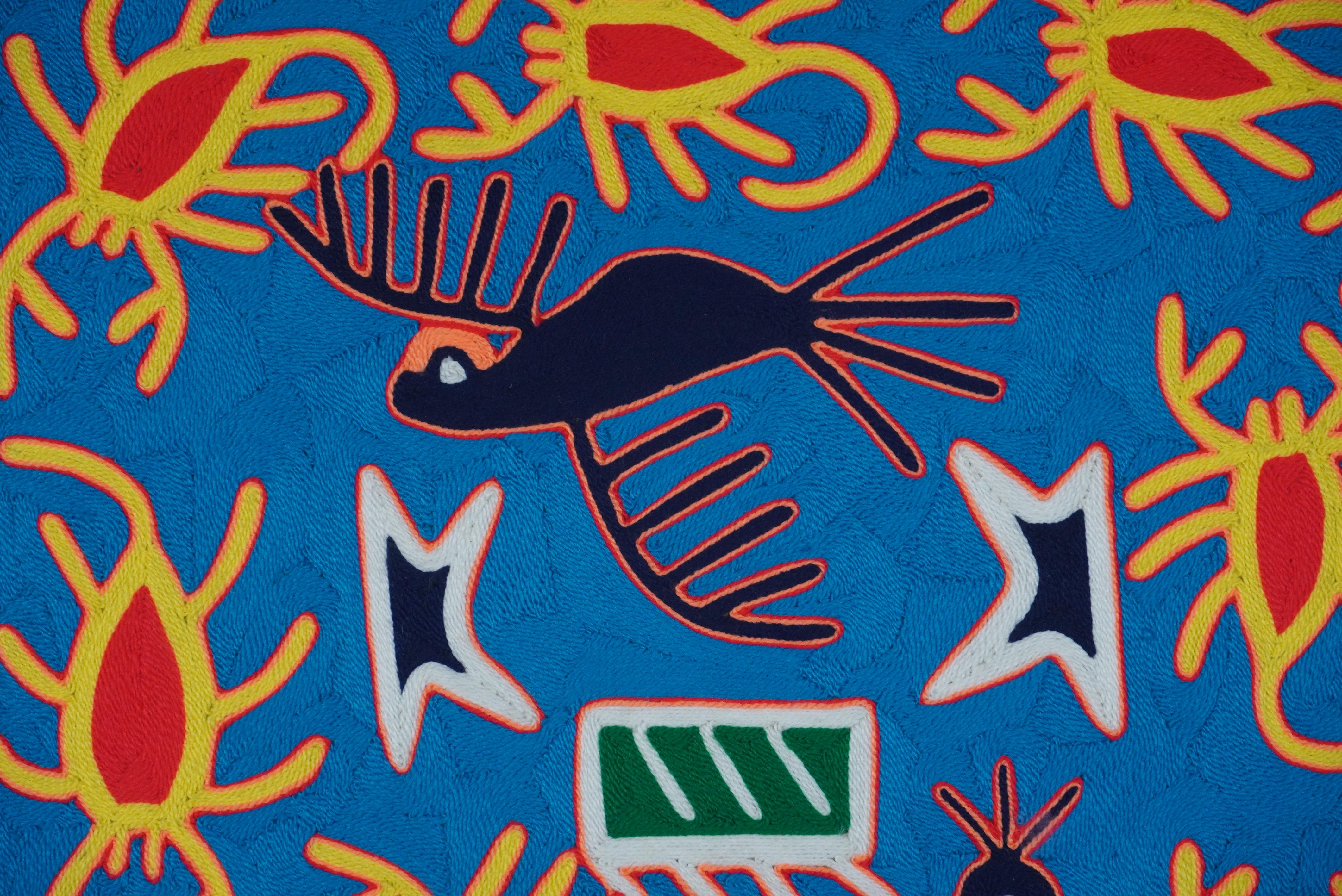 Other Indigenous Latin American Framed Tapestry the Story of Parikute & the Scorpions