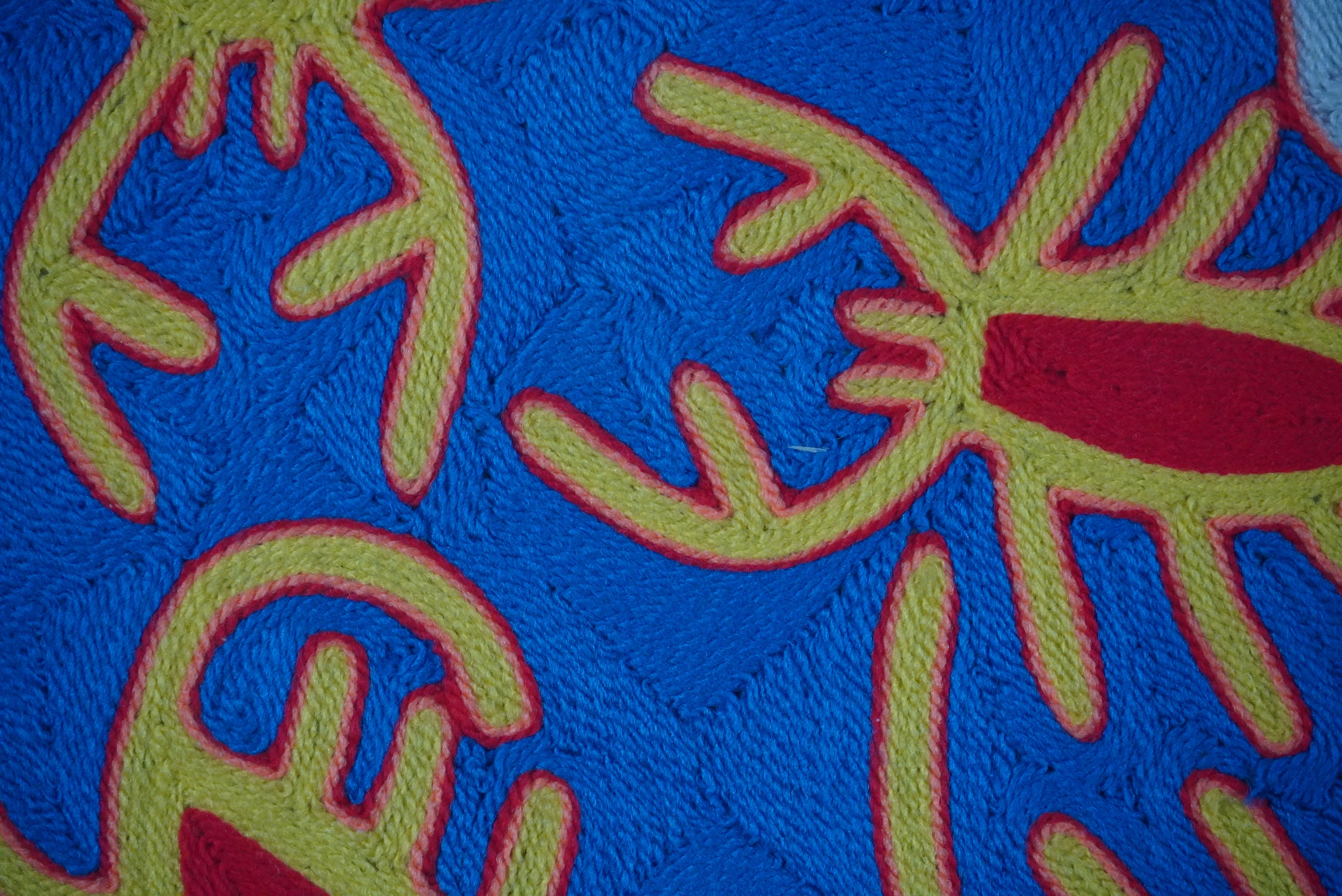 Mexican Indigenous Latin American Framed Tapestry the Story of Parikute & the Scorpions
