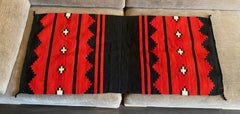 Indigenous Native American Indian Navajo Handwoven Biil Two Panel Rug Blanket