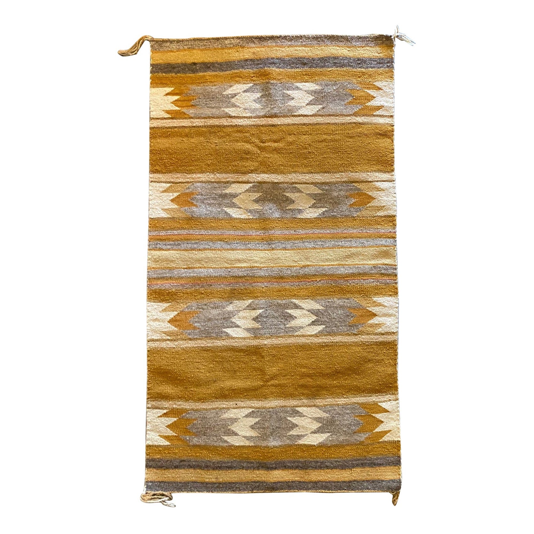 Indigenous Native American Indian Navajo Handwoven Geometric Pattern Rug Blanket