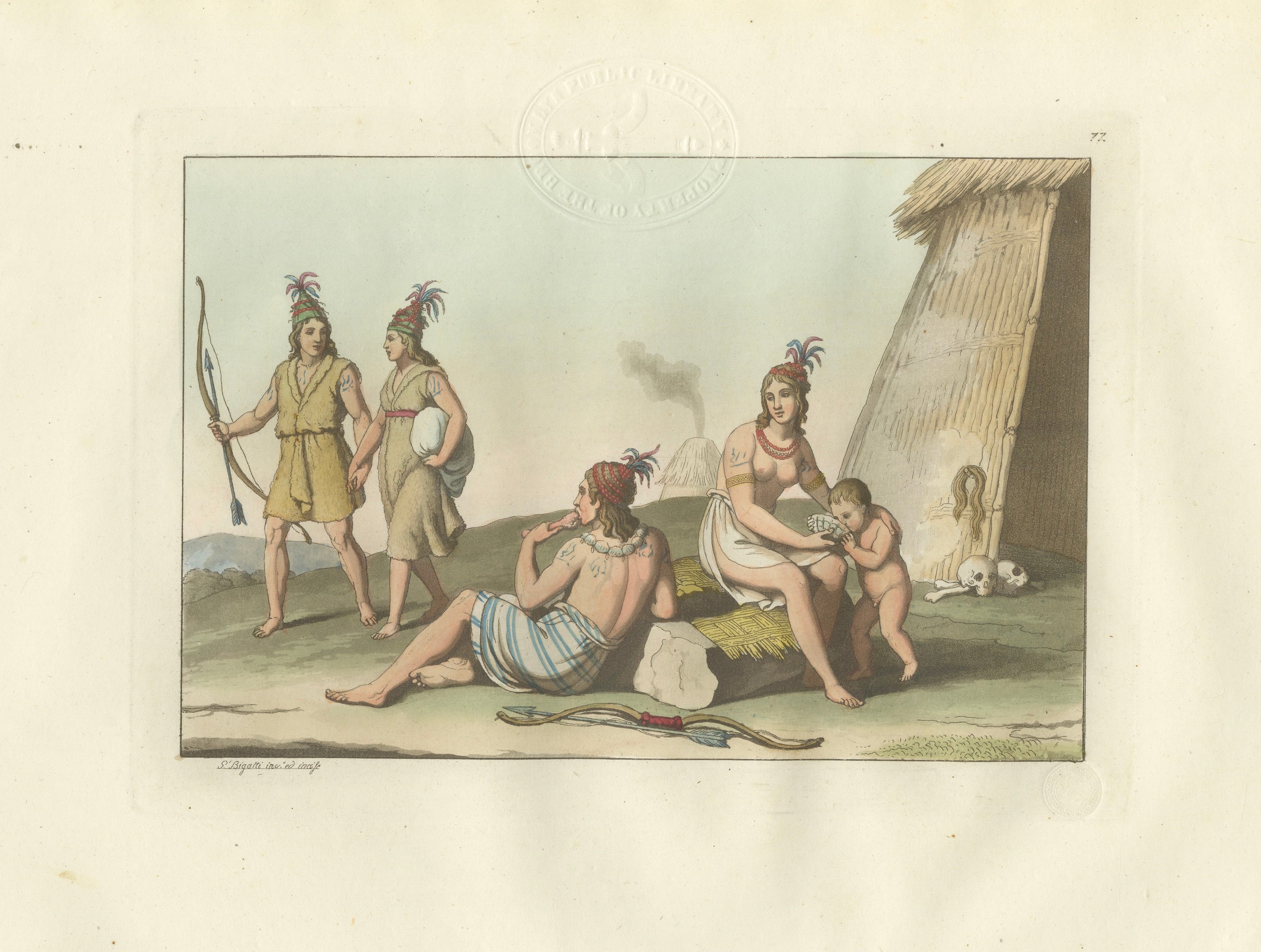 Indigenous People of Formosa (Taiwan) – Ferrario Costume Print, c.1815 For Sale
