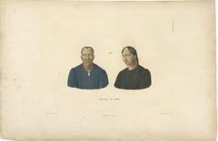 Indigenous People of Peru, Hand-Colored Ethnographic Portrait, Original 1828