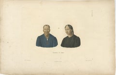 Indigenous People of Peru, Hand-Colored Ethnographic Portrait, Original 1828