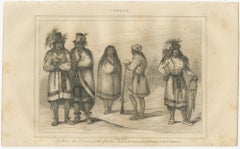 Indigenous Peoples Near Quebec – 19th Century Ethnographic Print of Canada