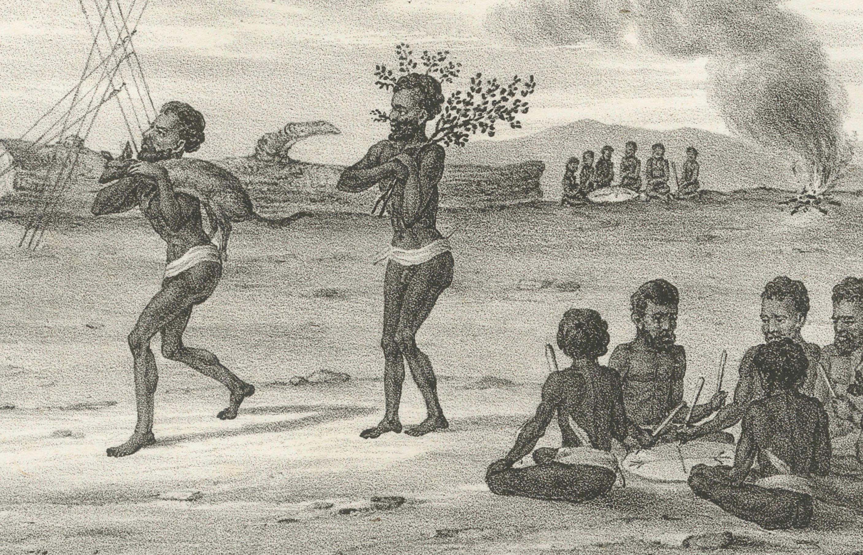Rituale und Zeremonien der Eingeborenen von New Holland, veröffentlicht 1836 (Mittleres 19. Jahrhundert) im Angebot