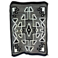 Couverture Tapis Navajo amérindien tissé à la main vert:: beige et brun