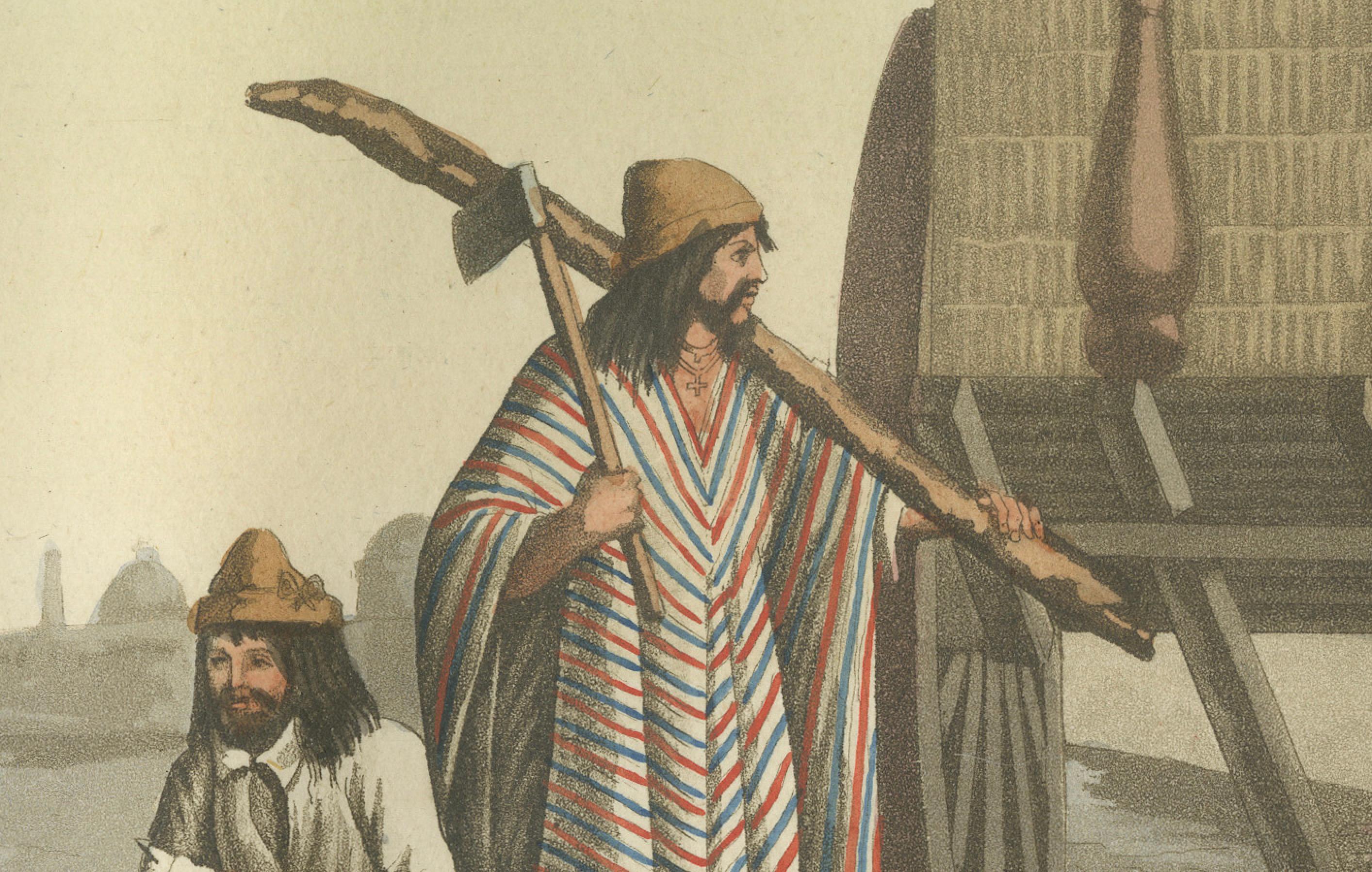 Inizio XIX secolo Guerrieri indigeni, Sud America del primo Ottocento - Ferrario-Bonatti in vendita