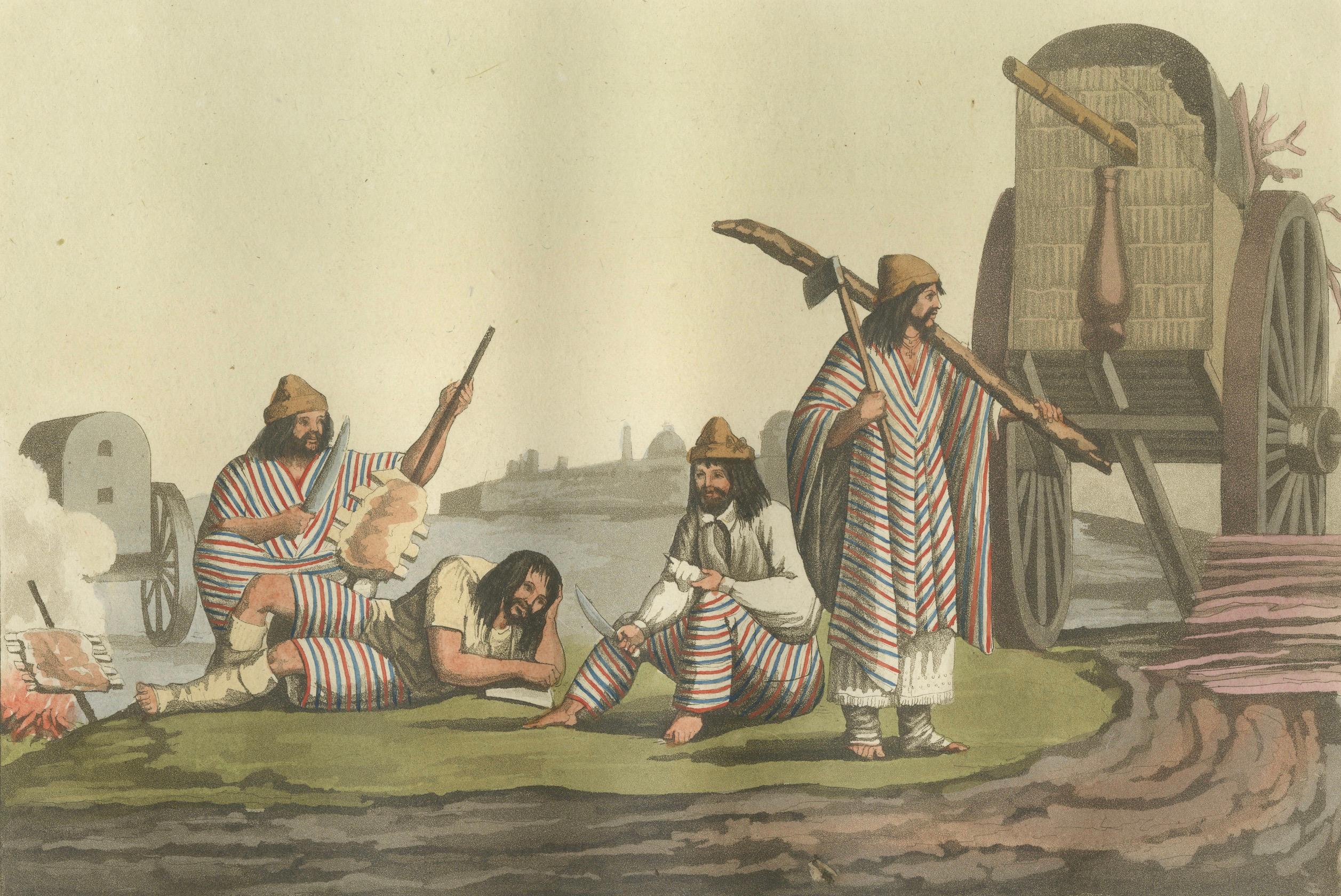 Guerrieri indigeni, Sud America del primo Ottocento - Ferrario-Bonatti in vendita 1