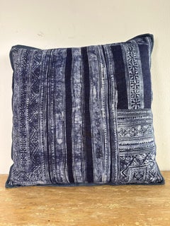 Indigo Batik Textile Pillow
