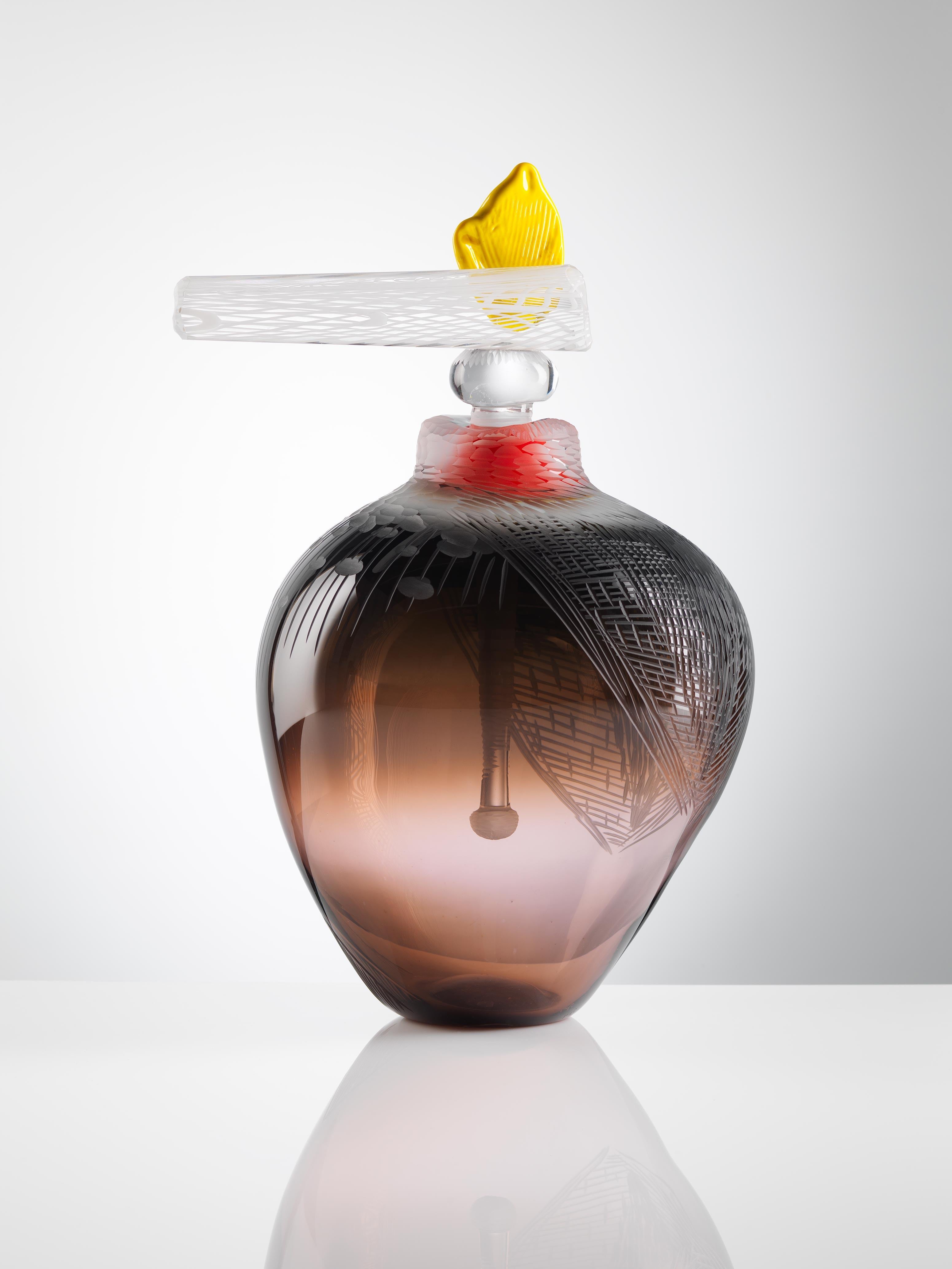 Contemporary Indigo Blown Glass Vase Handmade by Juli Bolaños-Durman