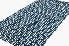 Indigo Blue and White Vintage Ewe Kente Cloth West African Textile Fabric