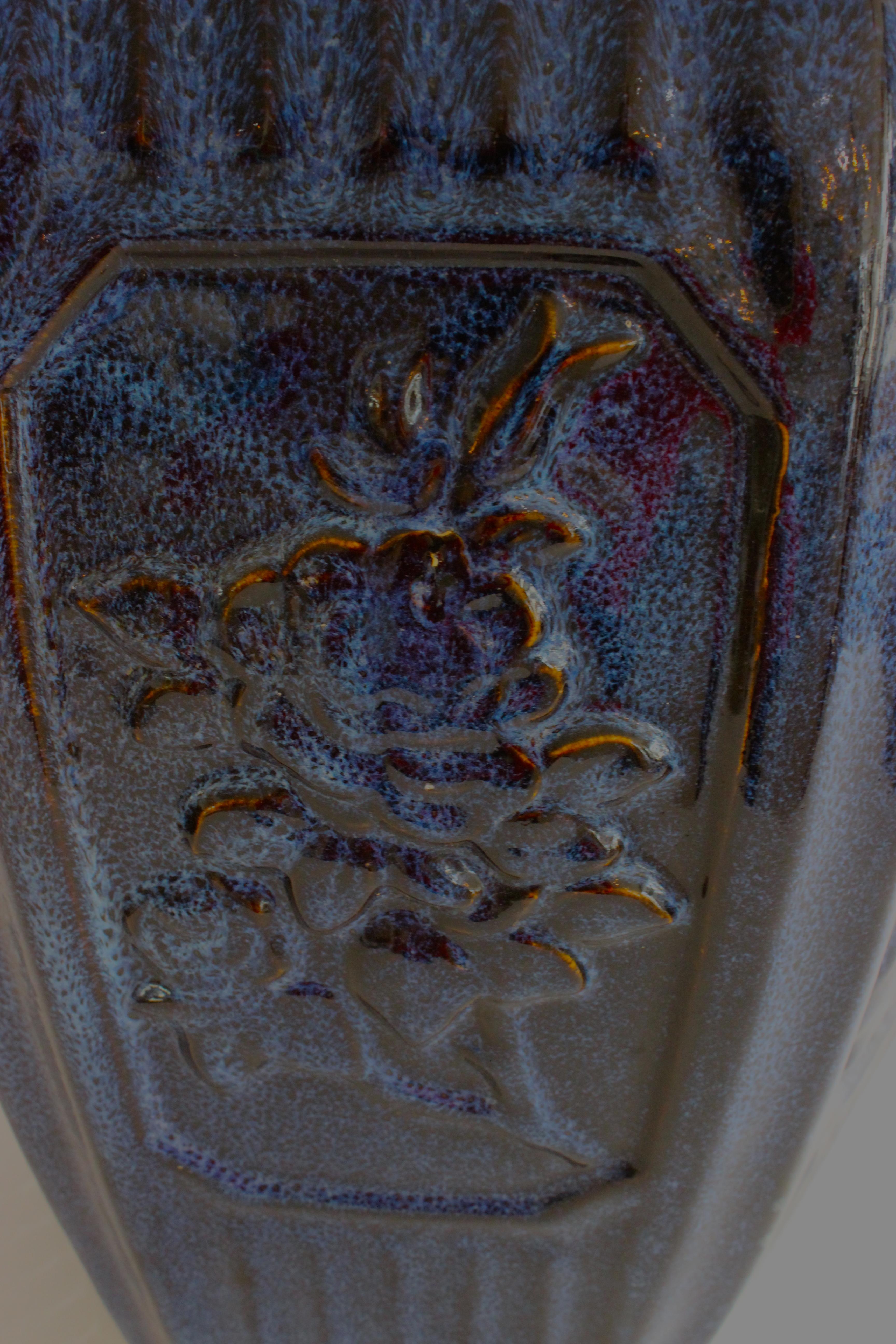 20th Century Indigo Blue Glazed Garden Seat