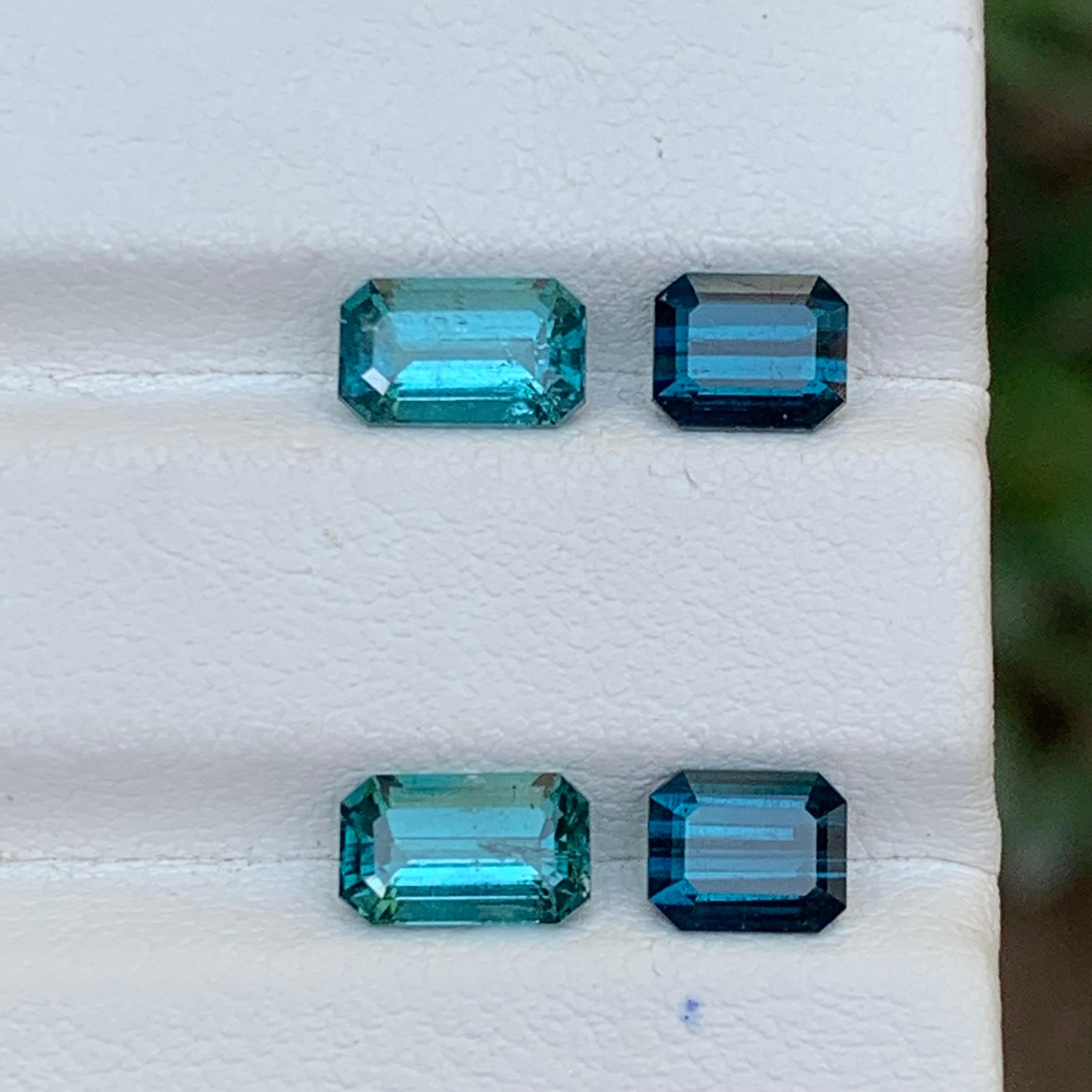 Indigo Blue & Indicolite Natural Tourmaline Loose Gemstones Pairs 4.55Ct-Jewelry en venta 7