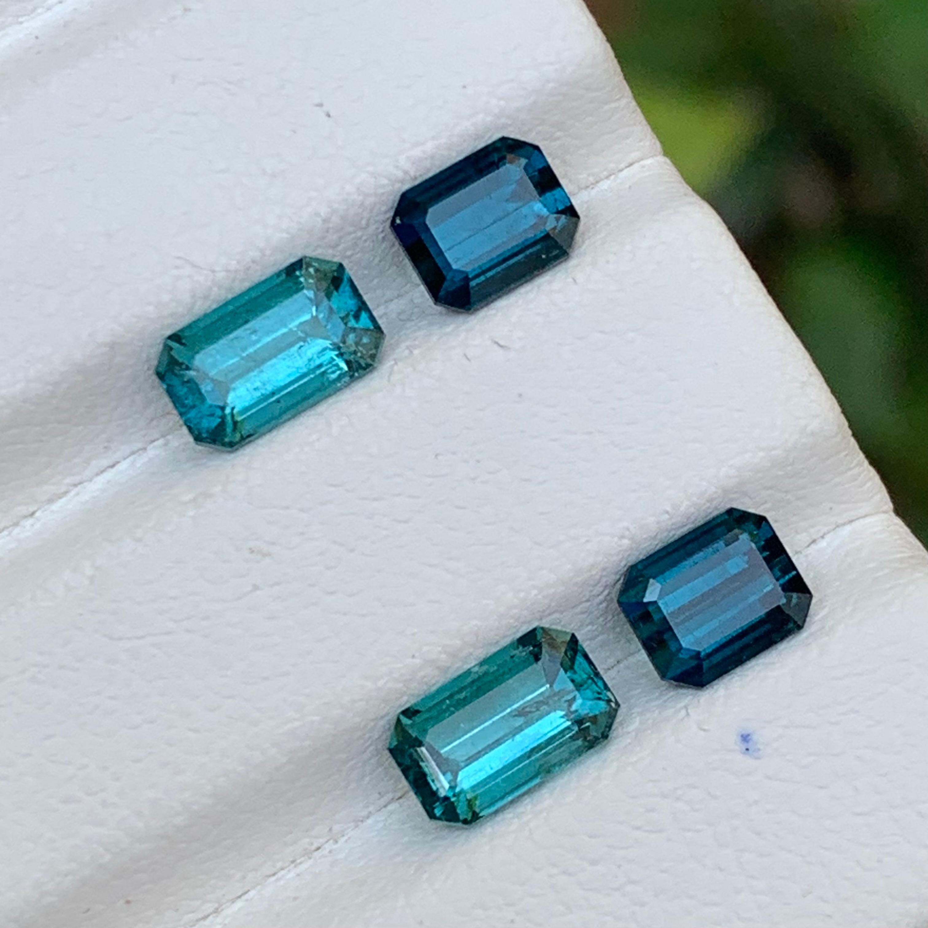 Indigo Blue and Indicolite Natural Tourmaline Loose Gemstones Well matched Pairs for Earrings, Necklace Pendant or any other Jewelry Setting!!

💎 GEMSTONE TYPE: Tourmaline
⚖️ WEIGHT: 4.55 Carats
🪚 SHAPE & CUT: Emerald Cut
📏 SIZE (MM): 
Indicolite