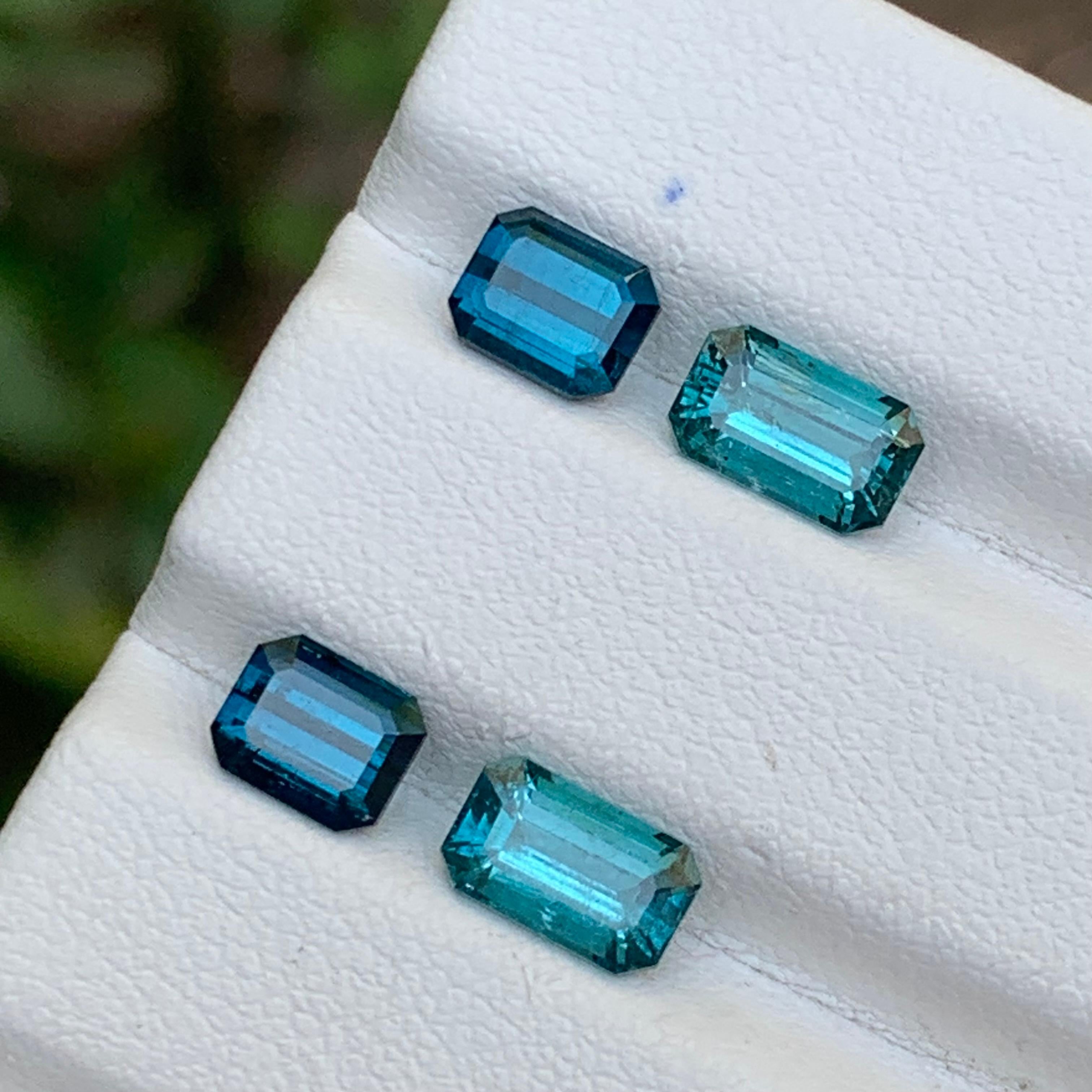 Indigo Blue & Indicolite Natural Tourmaline Loose Gemstones Pairs 4.55Ct-Jewelry en venta 2