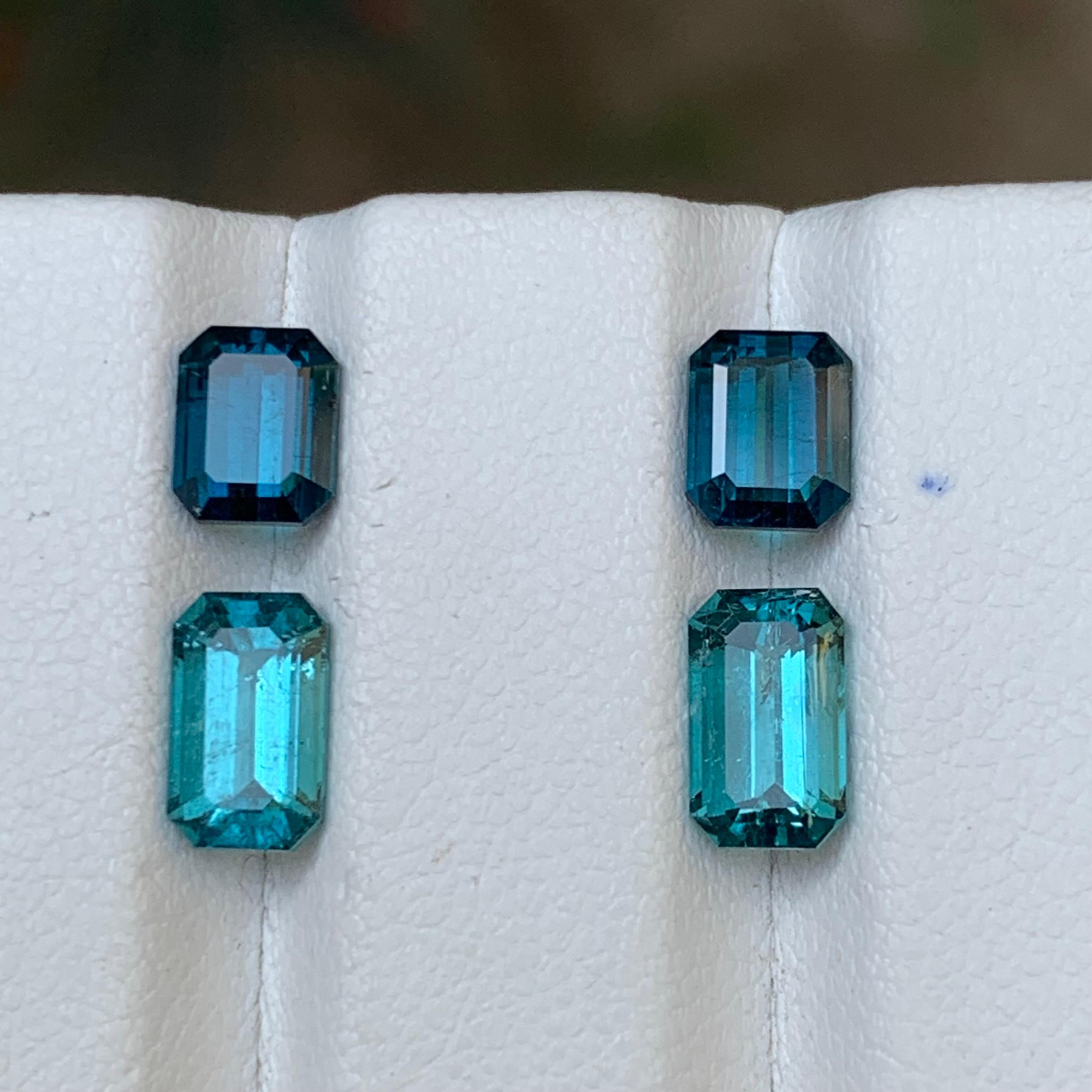 Indigo Blue & Indicolite Natural Tourmaline Loose Gemstones Pairs 4.55Ct-Jewelry en venta 3