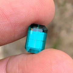 Indigo Blue Natural Indicolite Tourmaline Loose Gemstone 3.80Ct Step Emerald Cut