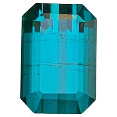 Indigo Blue Natural Indicolite Tourmaline Loose Gemstone 3.80Ct Step Emerald Cut