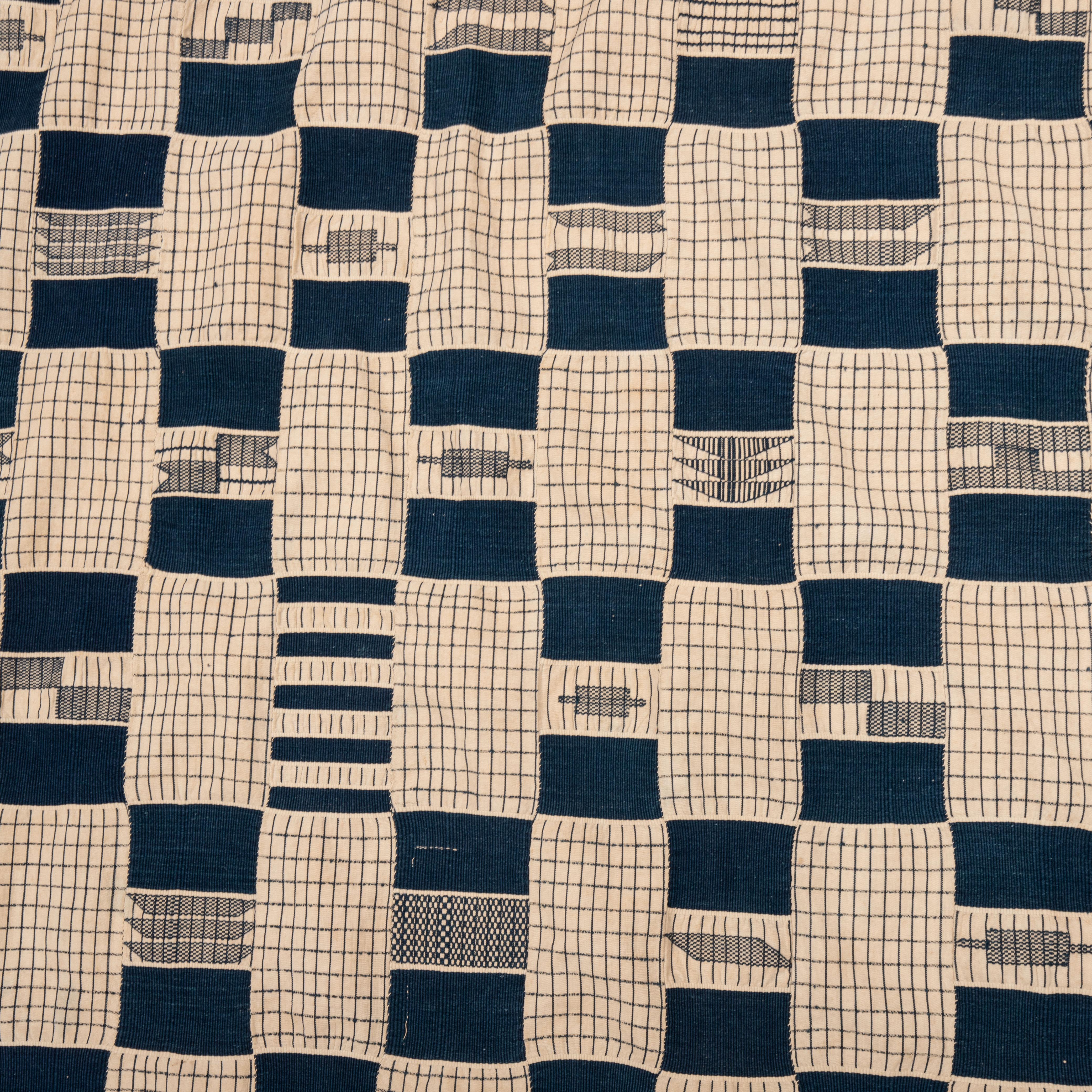 Indigo Cotton Kente Cloth, Africa, mid 20th C. For Sale 2