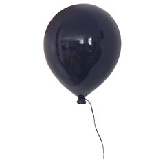 Indigo Dark Blue ceramic balloon sculpture for wall, ceiling installation.