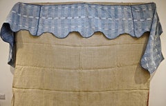 Indigo Flamme Ikat Cotton Pelmet French 19th Century