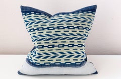 Indigo Guatemalan Textile Panel Pillow