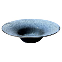 Indigo Handmade Stoneware Serving Bowl in White and Navy Glaze