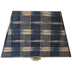 Indigo Ikat 18th Century French Cotton Custom Made Lampshade