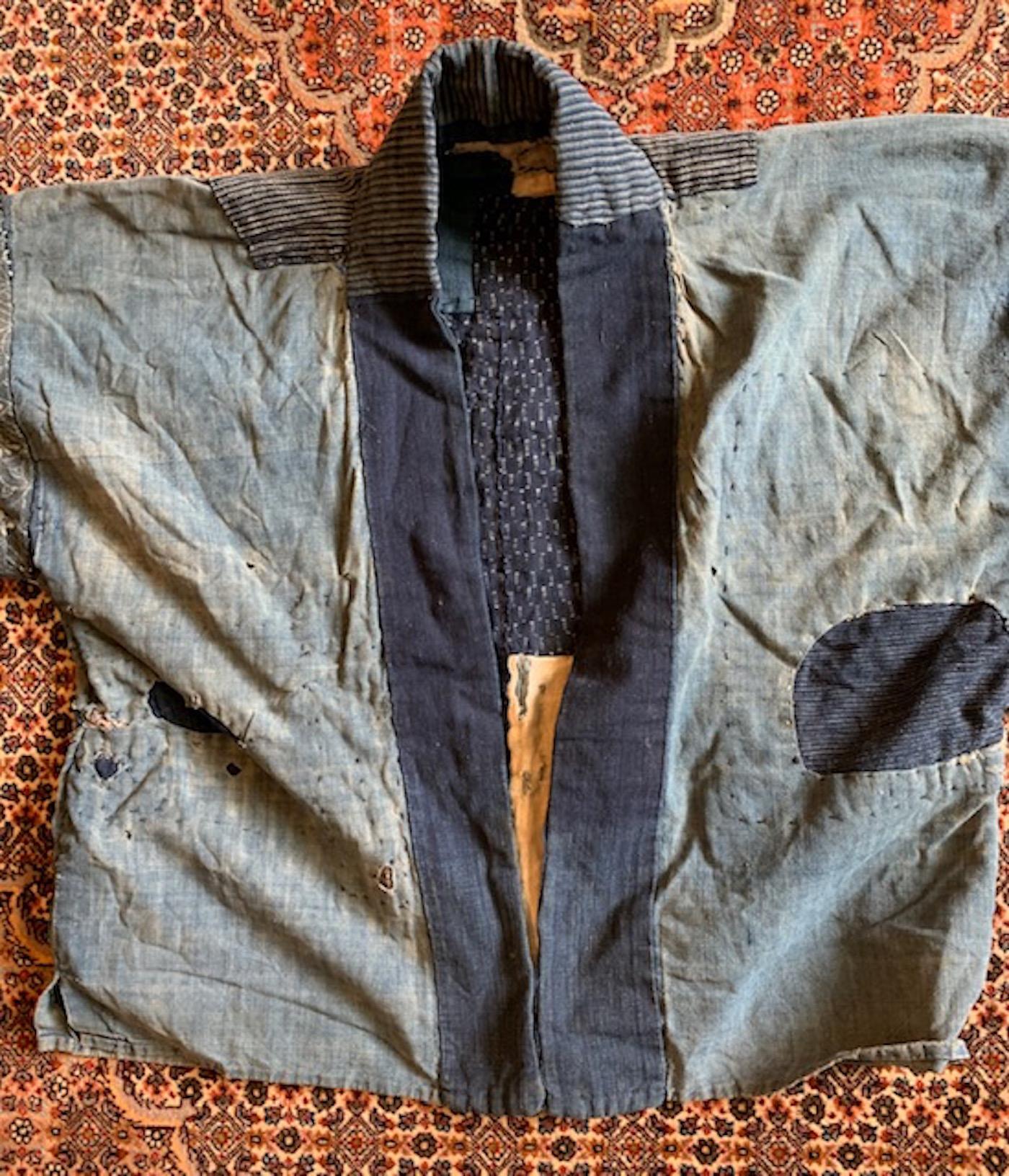 Patchwork Indigo Jacket For Sale