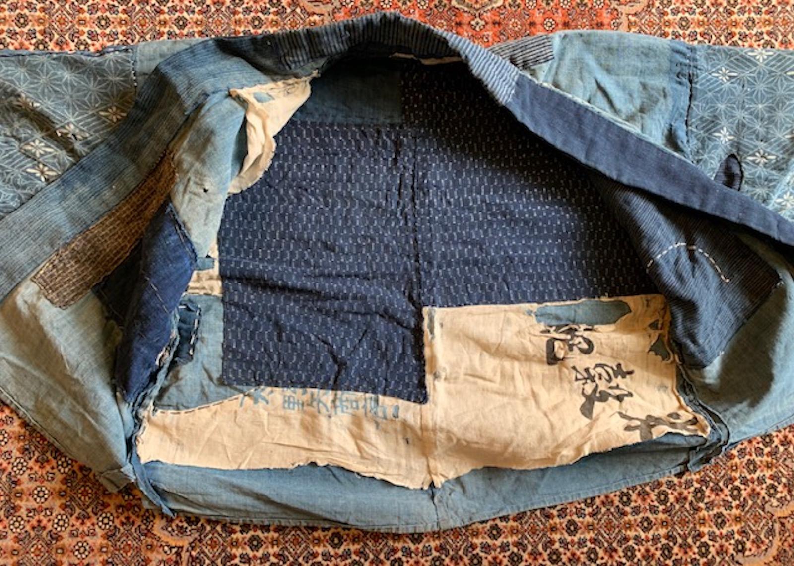 Indigo Jacket In Distressed Condition For Sale In Stockbridge, MA