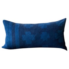 Indigo Kantha Quilt Pillow