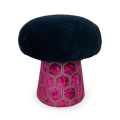 Indigo Manipur Mushroom Ottoman