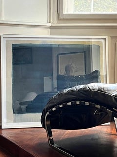 'Indigo', mixed media on raw canvas by Nicolas Makelberge, 33 x 27 in