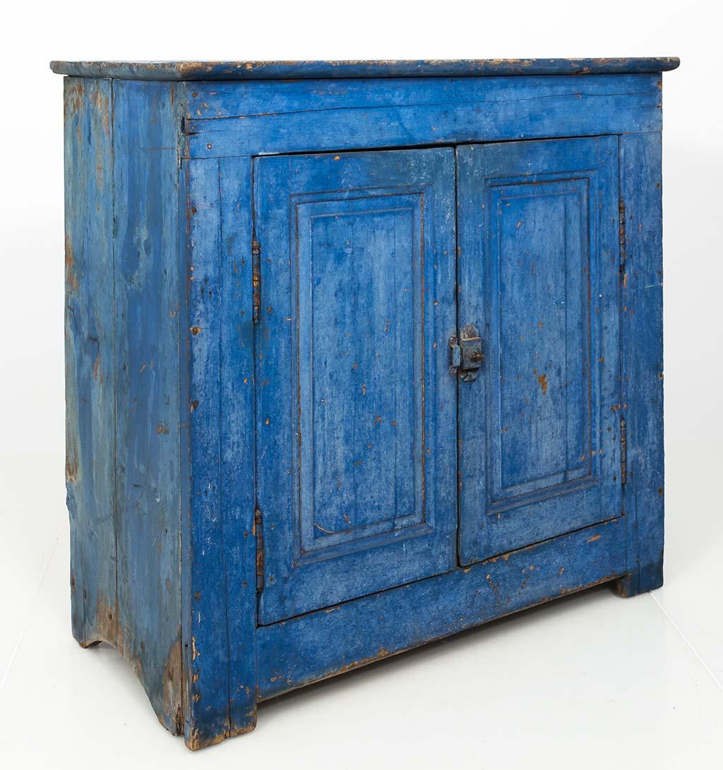 Indigo Blue 19th Century Antique French Buffet Cabinet 6