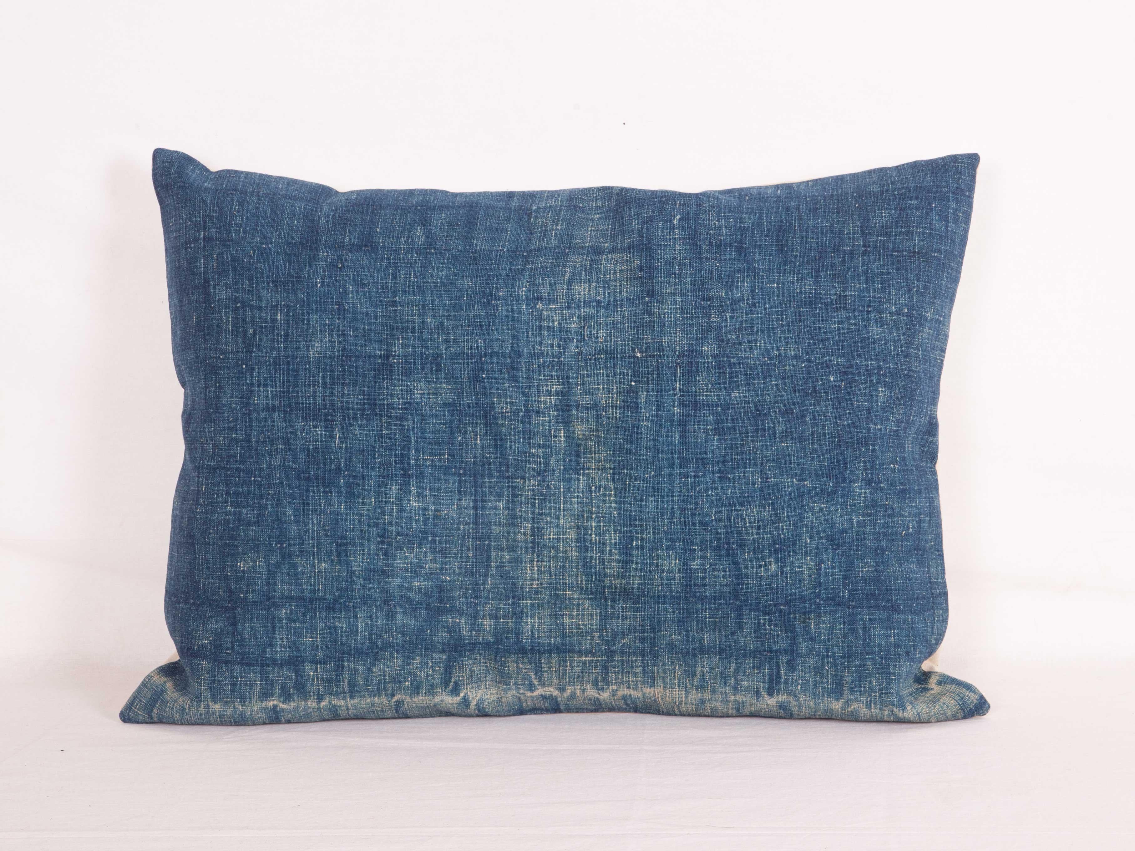 Tribal Indigo Pillow Cases Fashioned from an Early 20th Century Anatılian Quilt Top