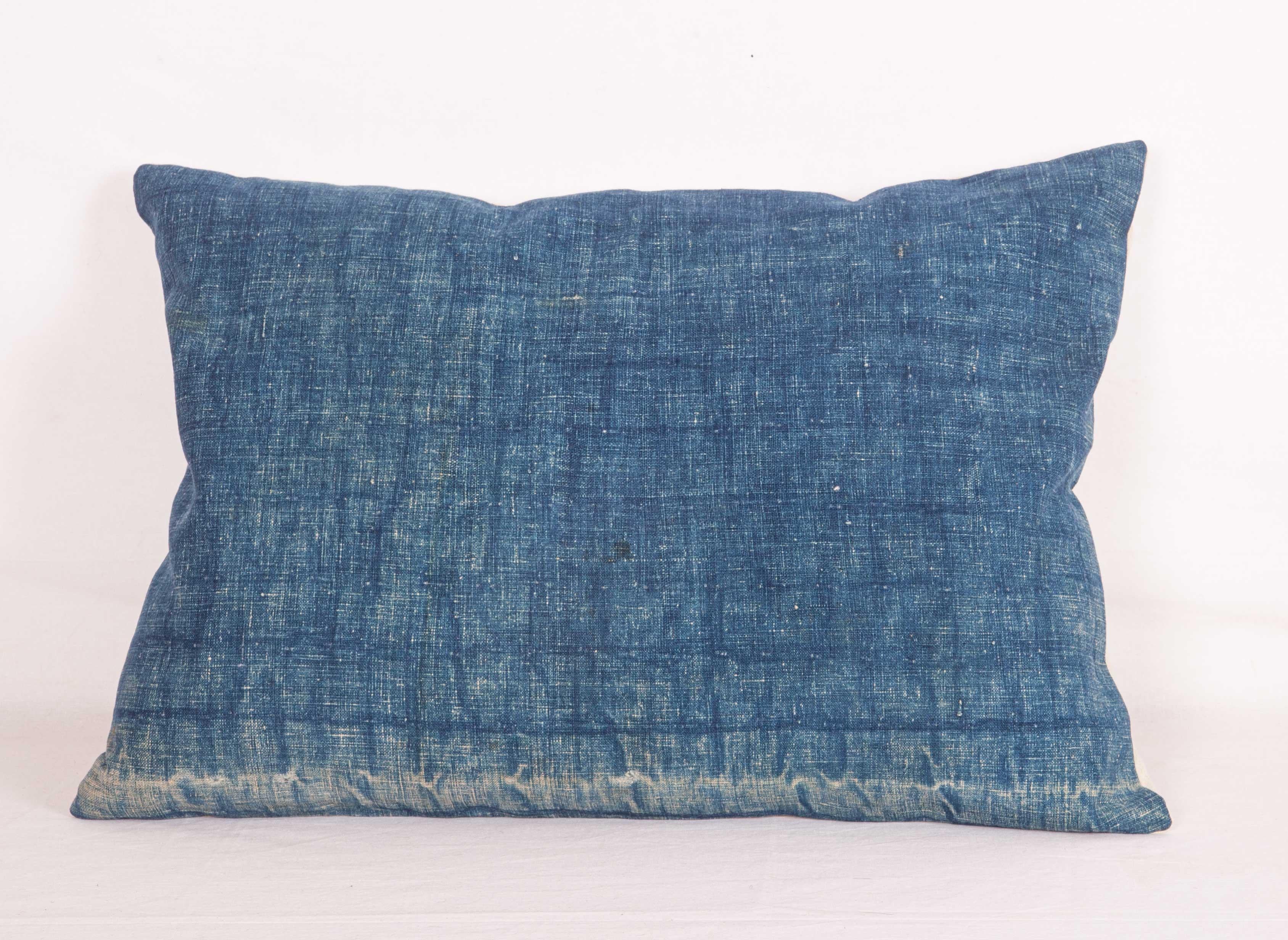 Hand-Woven Indigo Pillow Cases Fashioned from an Early 20th Century Anatılian Quilt Top